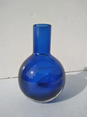 Buy Vintage Modern Riihimaen Lasi Oy Finland 1372 Nanny Still Blue Art Glass Vase • 56.90£