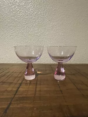 Buy 2 Vintage Anthropologie Pink Ramona Coupe Wine Glasses *Beautiful* • 14.21£