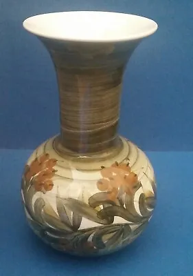 Buy Vintage JERSEY POTTERY Green And Brown Chunky Vase • 2.99£