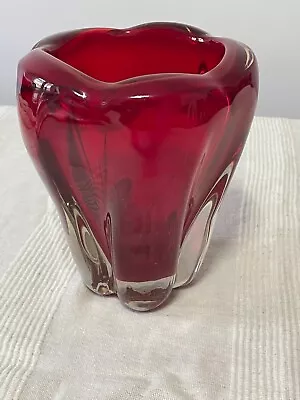 Buy Whitefriars Classic Ruby Red Glass Molar Vase • 49.95£