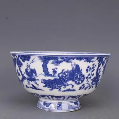 Buy Collect China Jingdezhen Porcelain Blue And White Person In Literature Bowl • 17.40£