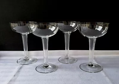 Buy Antique Set Of Four Edwardian Crystal Hollow Stem Champagne / Martini Coupes • 118.59£
