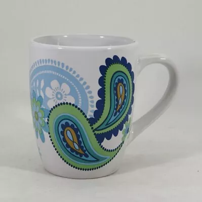 Buy Royal Norfolk Blue Green Paisley On White Coffee Cup Mug • 7.18£