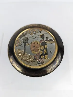 Buy The Art Of Chokin 24K Gold Edged Trinket Pot With Lid Vintage Japan Copper Art • 9.99£