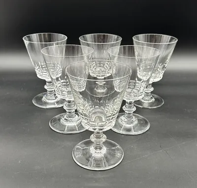 Buy Baccarat Crystal Set Of 6 Sully Cut 5.5  Tall Water Wine Glasses Goblets EUC • 211.35£