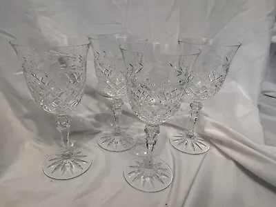Buy Set Of 4 Crystal White Wine Glasses Leah Pattern 6-5/8 H • 33.21£