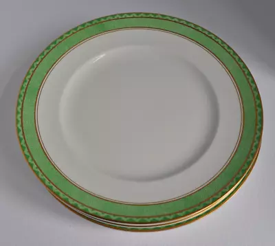Buy 6 Vintage Booths Silicon China Dinner Plates. White/green/gold. Rd No. 742044/5 • 24£