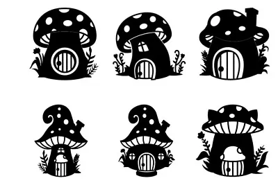 Buy 6 Fairy Toadstool Vinyl Decal Stickers For Wine Glass Mugs Craft Window Walls • 4.79£