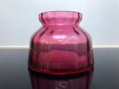 Buy Retro Vintage Red Glass Bowl Cranberry Pot Dish Vase - Dartington Crystal? • 13.99£
