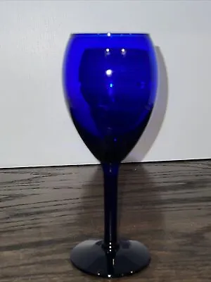 Buy Single Vintage Cobalt Blue Glass Wine Goblet Sturdy 12 Ounce Glassware Drinkware • 14.22£