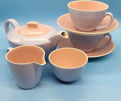 Buy Vintage Poole Pottery  Peach Bloom & Seagull Streamline Tea For Two. • 32£