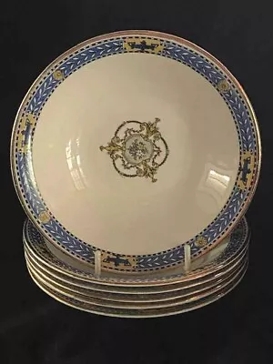 Buy 6 X Royal Worcester Crown Ware Lichfield 5 1/2  Diameter Dishes 1924 Vgc • 45£