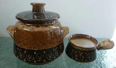 Buy Vintage Handmade Iden Pottery Rye Soup Serving Tureen & Lid & Soup Bowl Townsend • 39.99£