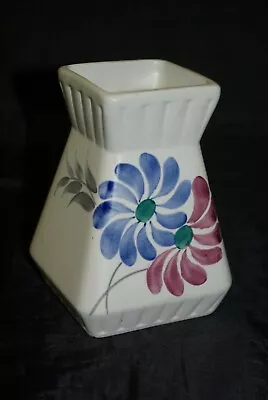 Buy Vintage Art Deco H J Wood E Radford Handpainted Floral Square Vase • 10£