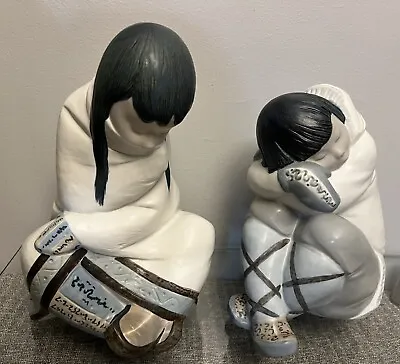 Buy Lladro Boy And Girl Alaskan Eskimo Figurines • 165.77£