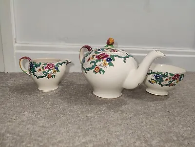 Buy Vintage Royal Cauldon Victoria Floradora Teapot Sugar Bowl & Milk Jug Set VGC • 9.99£