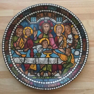Buy Last Supper 25cm Plate Depicts Chartres Stained Glass Window By Argyle Pottery • 12£