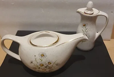 Buy Vintage Kernewek Pottery - Daisy Wild Flower Design - Teapot + Jug Set -Cornwall • 15.99£