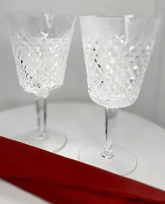 Buy Mint Waterford Alana Water/Wine Goblets 7  Signed Set Of 2 • 34.01£