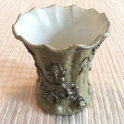Buy Antique Villeroy & Boch Mettlach Earthenware Grapevine Vase Platinum Luster #304 • 66.36£