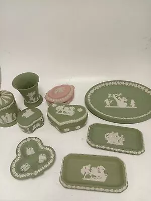 Buy Vintage Bundle Wedgewood Jasperware Pink And Green Rare Collectors Decorative  • 11.50£