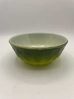 Buy Green Vintage Anchor Hocking Fire King Glass KIMBERLY Diamond Small Cereal Bowl • 14.41£