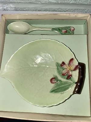 Buy VINTAGE Carlton Ware Apple Blossom Jam Dish & Spoon Boxed Made In England. • 15£