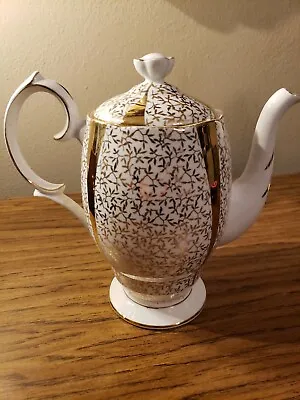 Buy Vintage Queen Anne Gold Lace Fine Bone China Teapot / Coffeepot • 28.39£