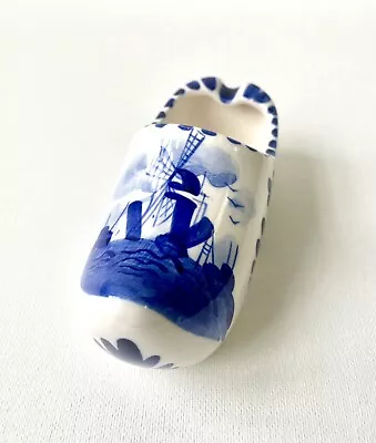 Buy Vintage Delft Blue Holland Dutch Windmill Clog Shoe Ceramic Ashtray 12.5cm Long • 7.95£