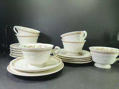 Buy Vintage Wedgwood Patrician Ceramic Tea Cups Saucers Side Plates Golden Ivy • 45£