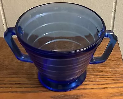 Buy Hazel Atlas Moderntone Cobalt Blue Glass Open Sugar Bowl. • 6.66£