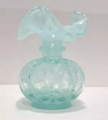 Buy Vintage Fenton Blue Glass Opalescent Ruffle Top Fenton Signed Vase • 71.93£