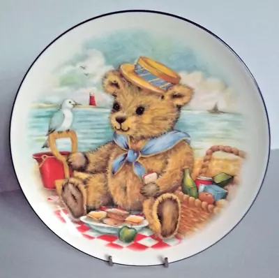 Buy Vintage Collectable - Royal Vale Teddy Bear At The Beach Display Plate • 12£