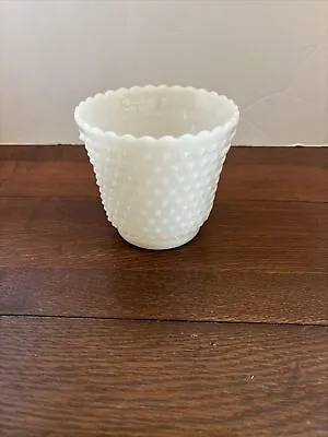Buy Vintage Milk Glass Hobnail Planter Vase Bowl- Anchor Hocking FireKing-4.25 In • 14.38£