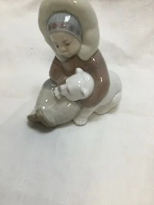 Buy Lladro Eskimo & Polar Bear Cub Figurine • 9.99£