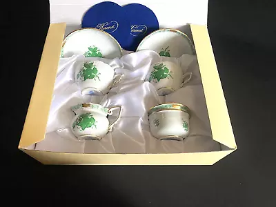 Buy Herend Porcelain Handpainted Green Chinese Bouquet Tea Set For 2 Person (av) • 315.74£