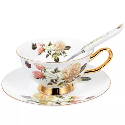 Buy  Ceramics Coffee Cup And Saucer Set Afternoon Tea Fine Bone China Mugs • 43.99£