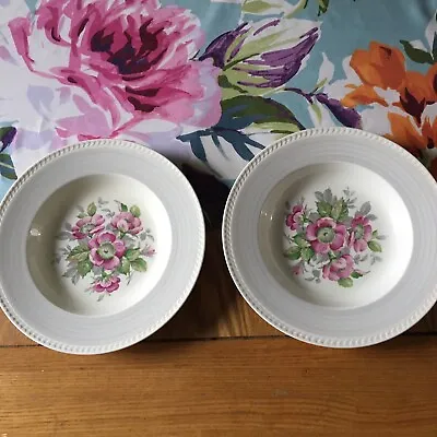 Buy 2 Vintage Plates. Portland Pottery Cobridge 1954. Floral: Pink And Green. • 11£
