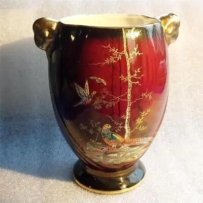 Buy CROWN DEVON Fieldings  Rouge Royale Game  Birds  Pheasant Rams Head  Vase  20cm • 24.98£