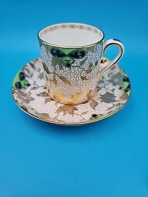 Buy Vintage Plant Tuscan 1910A Coffee Can Demitasse Cup Saucer Gold Chintz  1920s  • 10£