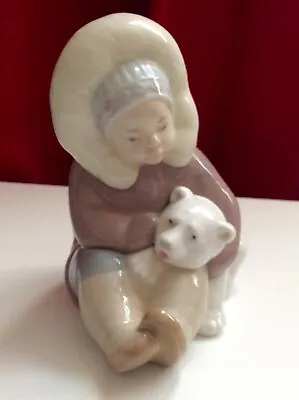 Buy Lladro Figure   Eskimo Child With Polar Bear Cub    1195.  • 59£