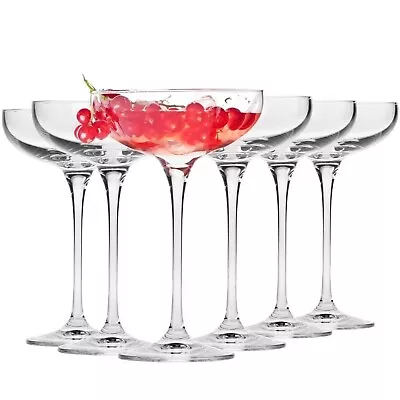 Buy Champagne Glasses 6 X 240ml Coupe Drink Glass Sparkling Wine Dishwasher Safe HQ • 29.10£