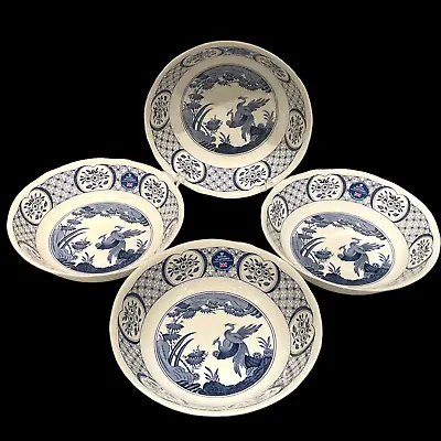 Buy Royal Stafford Phoenix Blue Round Pasta Bowls Old Chelsea White 9 3/8” Set Of 4 • 71.10£