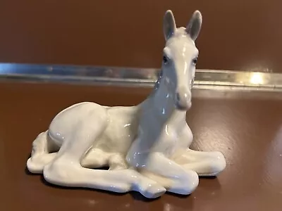 Buy Lomonosov USSR Russian White/Grey Foal Laying Down, Horse Figurine • 11£