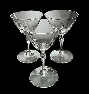 Buy 3 - Vintage Fostoria Engagement 5.5” Champagne Sherbet Glasses Platinum Rim EUC • 25.93£
