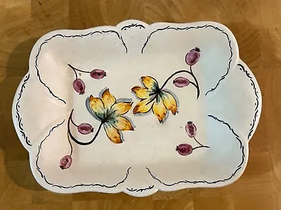 Buy Small Vintage Mid-Century Axe Vale Pottery Hand Painted Platter • 18£