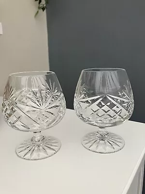 Buy 2 Vintage Edinburgh Crystal Cut Glass Brandy Glasses • 12.50£