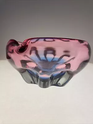 Buy Czech Chribska Joseph Hospodka Vintage Glass Bowl Vase Mid Century Bohemian Huge • 19£