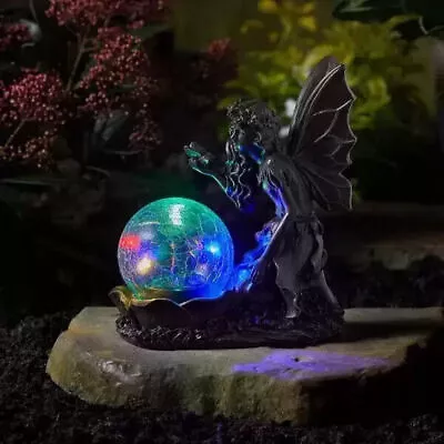 Buy Solar Fairy Garden Ornament Light Up LED Angel Statue Colour Changing Glass Ball • 14.99£