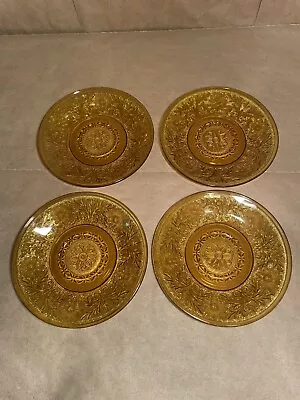 Buy 1970’s Indiana Glass Amber Sandwich Pattern Bread And Butter Plates 5.8” • 30.30£